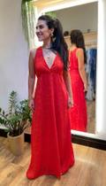 Vestido Madeleine/ Feminino/Longo/ Vermelho/ Com decote/Linho/ Tam M/ Soulconceito Vestido Madeleine/ Feminino/Longo/ Vermelho/ Com decote/Linho/ Tam M/ Soulconceito
