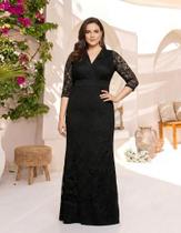 Vestido Madrinha Longo 62 Renda Civil Plus Size Formatura Festa