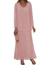 Vestido Mãe da Noiva Clothfun Chiffon Dusty Rose 24W Vestido Mãe da Noiva Clothfun Chiffon Dusty Rose 24W
