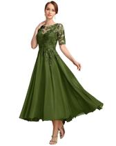 Vestido Mãe da Noiva GATMAHE Hunter Green Chiffon Tamanho 12