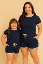 Vestido mãe e filha babados estampado