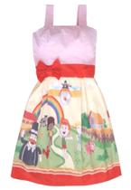 Vestido Mãe Mundo Bita Fazendinha Rosa