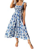 Vestido MakeMechic Summer Floral Azul/Branco para Mulheres