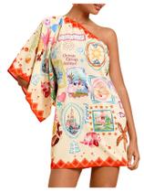 Vestido MakeMechic Summer Tropical Floral de um ombro para mulheres Vestido MakeMechic Summer Tropical Floral de um ombro para mulheres