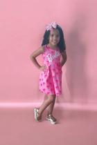 Vestido Malha Infantil Rosa Festa Aniversario Tema Barbie Vestido Malha Infantil Rosa Festa Aniversario Tema Barbie