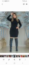 Vestido malha manga longa