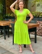 Vestido malha midi na cor verde tamanho m Vestido malha midi na cor verde tamanho m