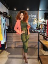 Vestido malha verde militar