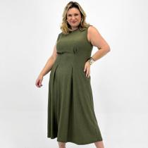 Vestido Malwee Plus Size Regata Midi Feminino Vestido Malwee Plus Size Regata Midi Feminino