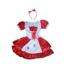 Vestido Mamãe Noela Infantil Fantasia Mamãe Noel Bebê Traje Noelete Ajudante do Papai Noel Cosplay Criança Festa Natal