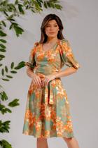 Vestido Manga 3/4 Social Rubia