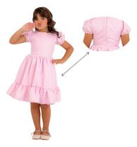 Vestido Manga Bufante Fofo Luxuoso Moda Infantil Blogueira
