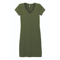 Vestido Manga Curta Canelado Marialicia Ref. 52083