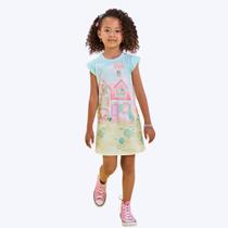 Vestido Manga Curta Em Malha Power Colorido Infantil Menina Infanti 83019 Verde