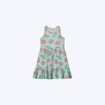 Vestido Manga Curta Estampa Conchas Infantil Menina Brandili 26597 Rosa Claro