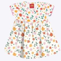 Vestido Manga Curta Estampa Florzinha Bebê Menina Kyly 1000416