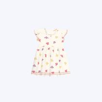 Vestido Manga Curta Estampado Bebê Menina Brandili 26824 Rosa Claro