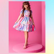 Vestido manga curta flores