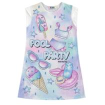 Vestido Manga Curta Infantil Kukiê Sereia Vestido Manga Curta Infantil Kukiê Sereia