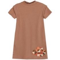 Vestido Manga Curta Lilica Ripilica Marrom Claro Vestido Manga Curta Lilica Ripilica Marrom Claro
