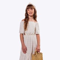 Vestido Manga Curta Off White Juvenil Menina Vigat 7854