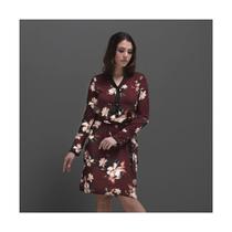 Vestido manga longa 7/8 floral tamanho GG Vestido manga longa 7/8 floral tamanho GG