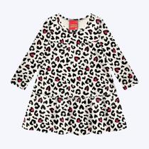 Vestido Manga Longa Animal Print Infantil Menina Kyly 1000752