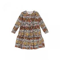 Vestido manga longa animal print