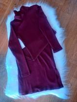 Vestido manga longa canelado