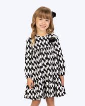 Vestido Manga Longa Cotton Infantil Feminino Milon 2001475 Vestido Manga Longa Cotton Infantil Feminino Milon 2001475