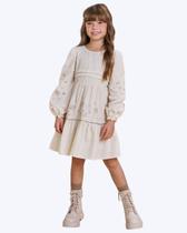 Vestido Manga Longa em Linho Deluxe Infantil Feminina Infanti 90925 Vestido Manga Longa em Linho Deluxe Infantil Feminina Infanti 90925