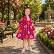 Vestido Manga Longa Em Malha Infantil Menina - Kyly Cor:Modelo 02Tamanho:02
