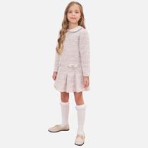 Vestido Manga Longa em Malha Tweed Milano Infantil Menina Infanti 79366