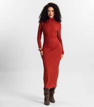 Vestido Manga Longa Feminino Rovitex Laranja Vestido Manga Longa Feminino Rovitex Laranja