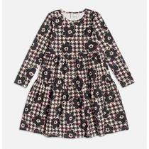 Vestido Manga Longa Infantil Compose Floral Inverno Momi