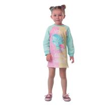 Vestido manga longa infantil estampa merengue Mom sucré