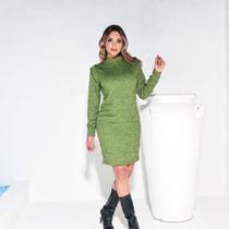 Vestido Manga Longa Inverno De Tricot Todo Forrado Luana - Lagun Brasil