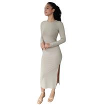 Vestido Manga Longa Malha Forum