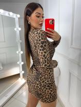 Vestido manga longa meia lua