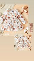 Vestido manga longa para bebê menina