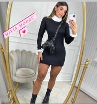 Vestido manga longa preto