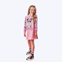 Vestido Manga Longa Rosa Lovely Panda Infantil Menina Mundo Cinti 12320