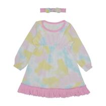 Vestido Manga Longa Tie Dye com Babado - Big Bless Vestido Manga Longa Tie Dye com Babado - Big Bless