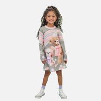 Vestido Manga Longa Verde Ursinho Fly Tech Infantil Menina Infanti 79241