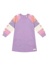 Vestido Mangas Listradas Lilás Abrange Vestido Mangas Listradas Lilás Abrange