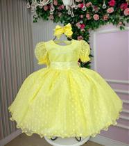 Vestido Marie Amarelo com Bolinhas para Crianças