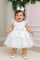Vestido Marie Bebe Mia Branco para Meninas - Elegante e Confortável Vestido Marie Bebe Mia Branco para Meninas - Elegante e Confortável