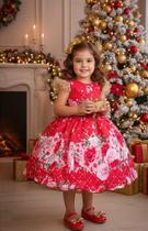 Vestido Marie - Flores Vermelho para Natal