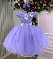 Vestido Marie Jardim Encantado Lilás