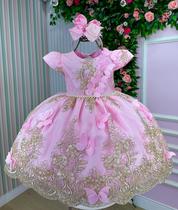 Vestido Marie Jardim Encantado Luxo Rosa Modelo 2